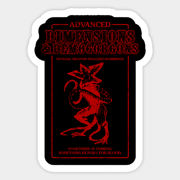 Dimensions & Demogorgons (RED) Sticker by ClayGrahamArt